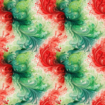 Watercolor Christmas Swirls Fat Quarter Bundle