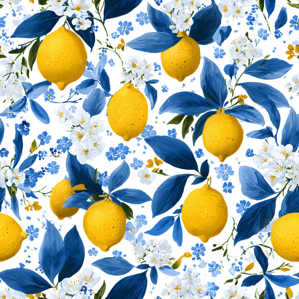 Summer Portuguese Azulejo Lemon Fat Quarter Bundle