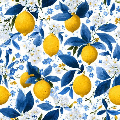 Summer Portuguese Azulejo Lemon Fat Quarter Bundle