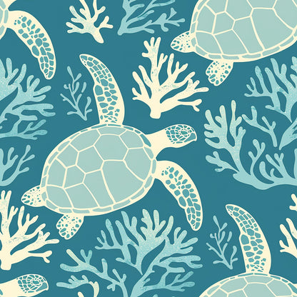 Handdrawn Sea Turtles Fat Quarter Bundle