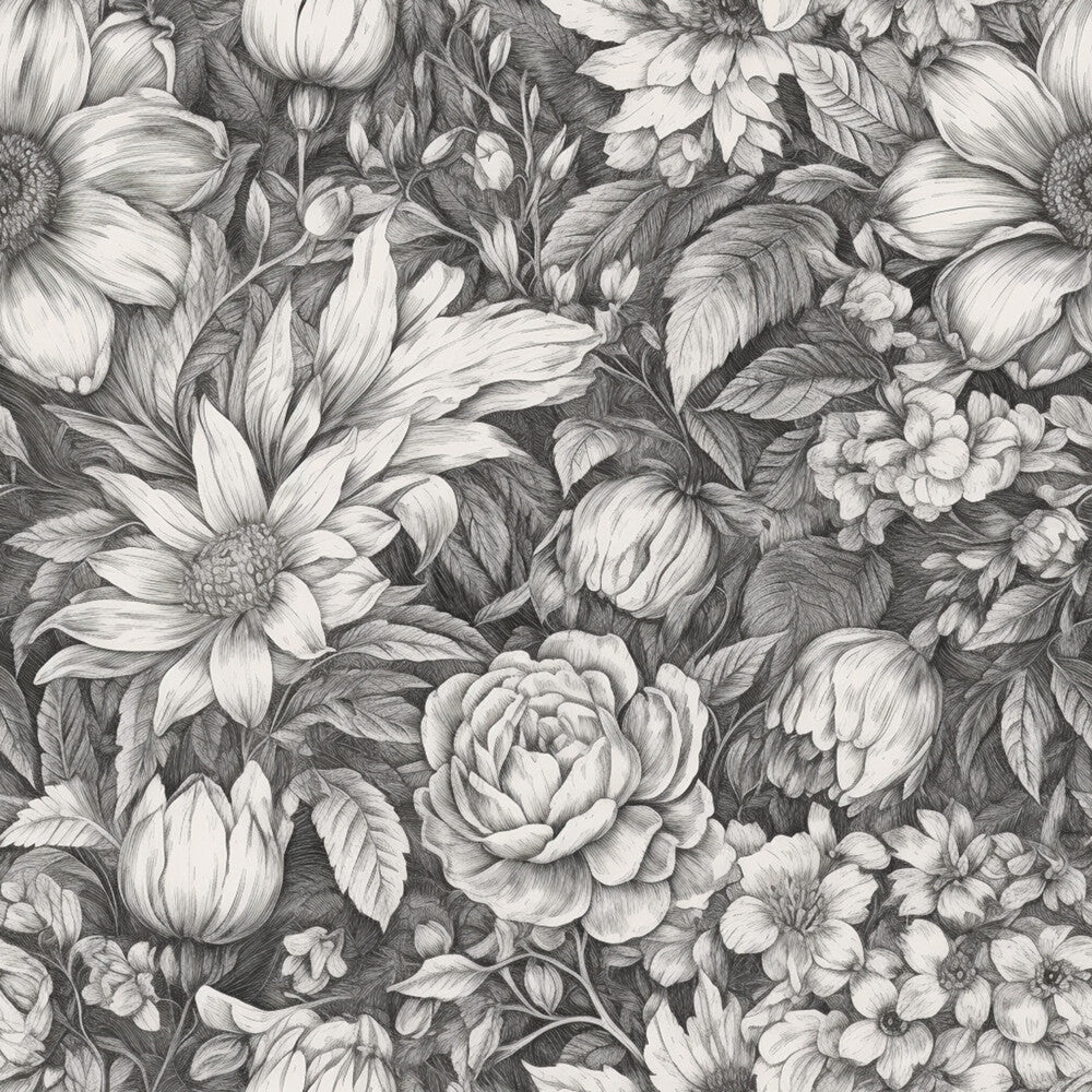 Peonies Pencil Sketched Fat Quarter Bundle