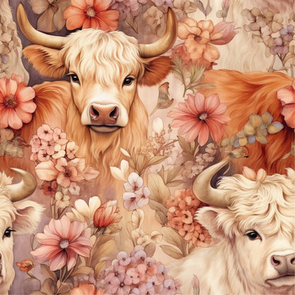 Pretty Highland Cows Fat Quarter Bundle