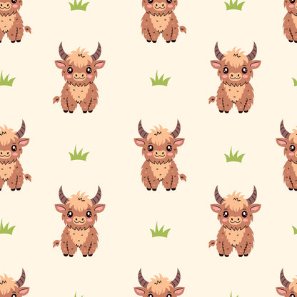 Cute Baby Highland Cows Fat Quarter Bundle