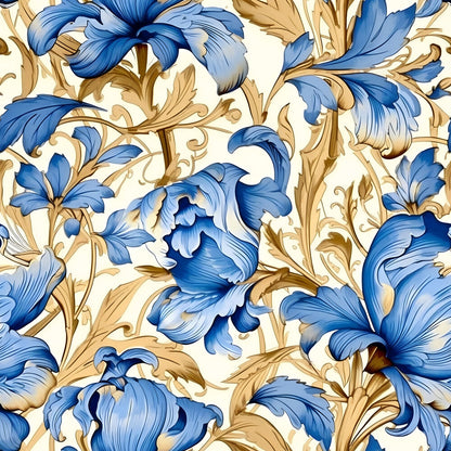 Sapphire Blue Flowers Fat Quarter Bundle