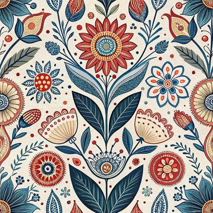 Scandinavian Folk Floral Fat Quarter Bundle
