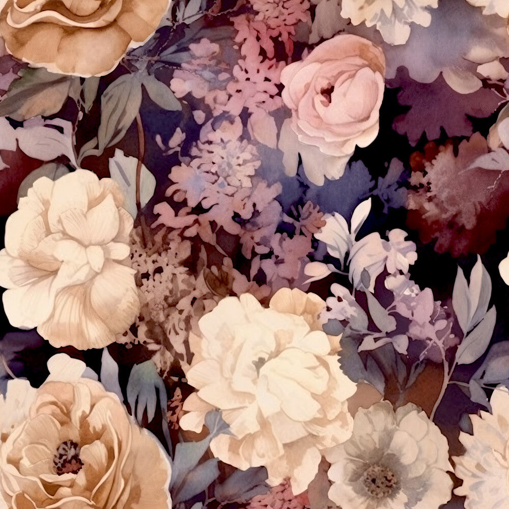 Navy Rose Wine Florals Fat Quarter Bundle