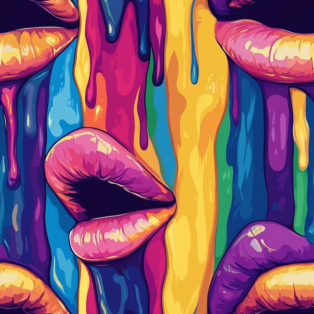 Rainbow Dripping Lips Art Fat Quarter Bundle
