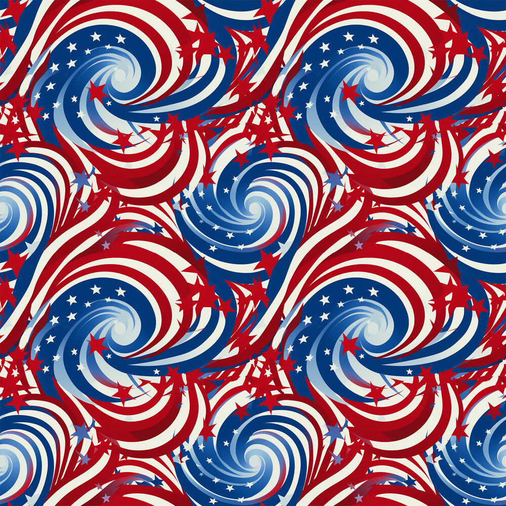 USA Flag Swirls Fat Quarter Bundle