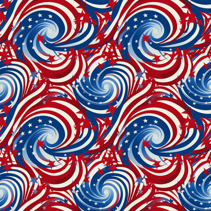 USA Flag Swirls Fat Quarter Bundle