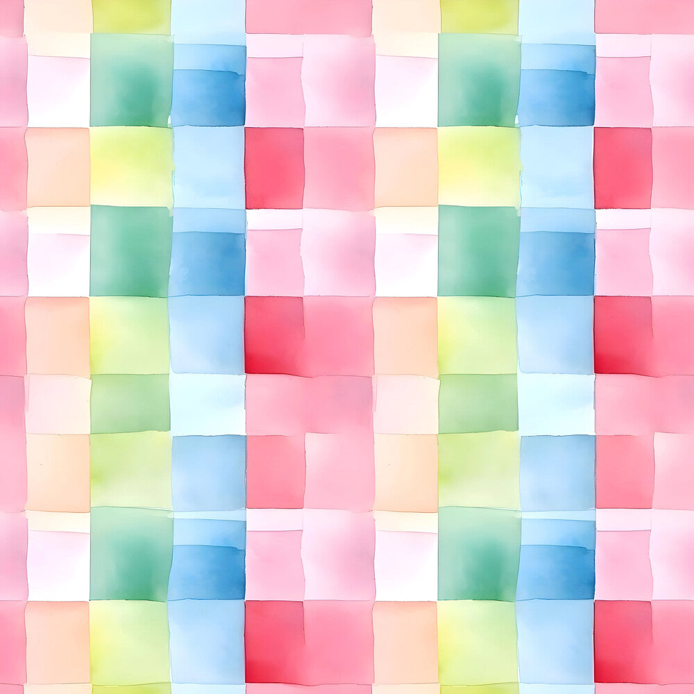 Watercolor Checkered Gingham Fat Quarter Bundle