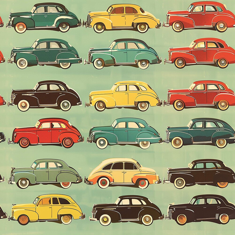 Midcentury Cars Fat Quarter Bundle