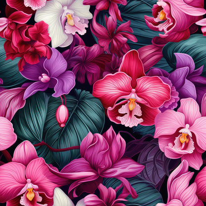 Exotic Orchid Flowers Fat Quarter Bundle