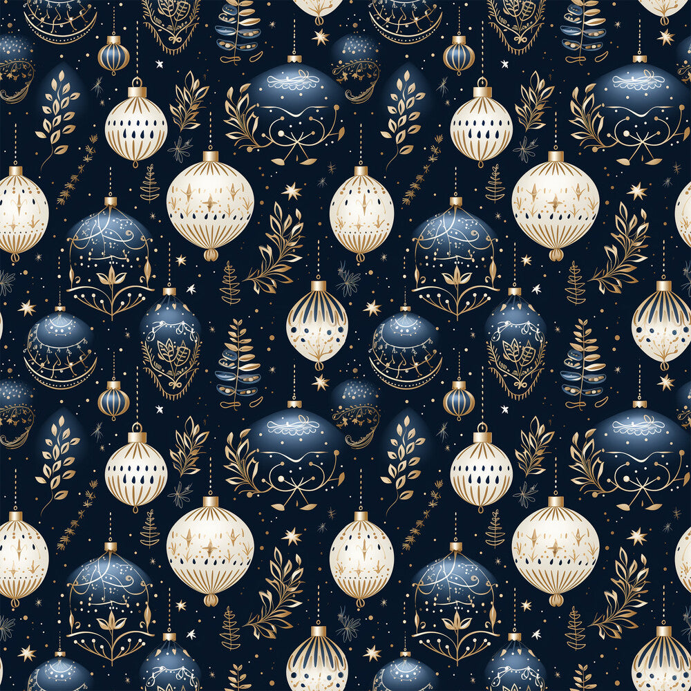 Navy and Cream Christmas Fat Quarter Bundle