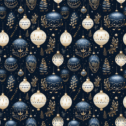 Navy and Cream Christmas Fat Quarter Bundle
