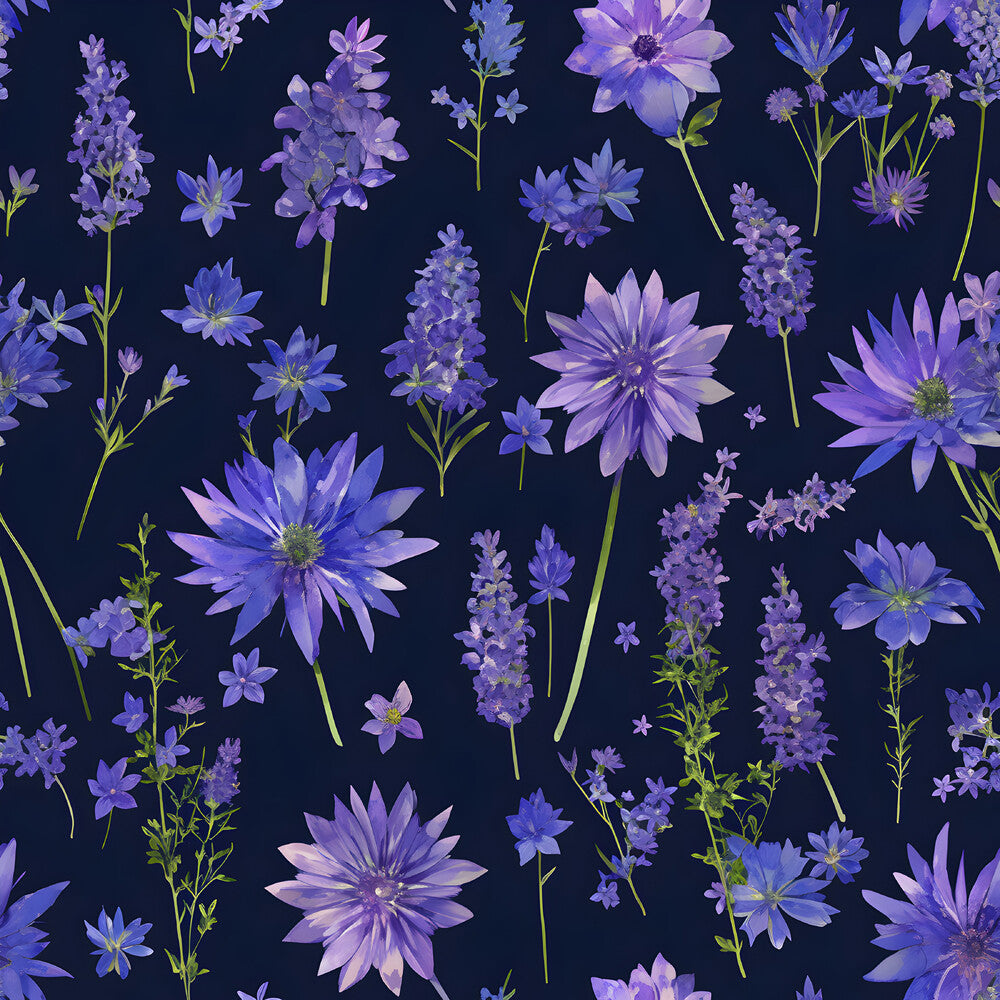 Purple Night Flowers Fat Quarter Bundle