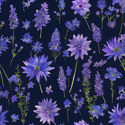 Purple Night Flowers Fat Quarter Bundle