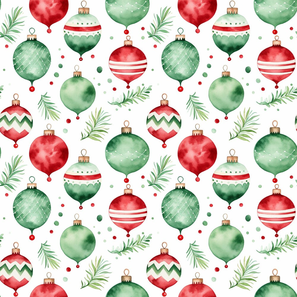 Red and Green Watercolor Christmas Fat Quarter Bundle