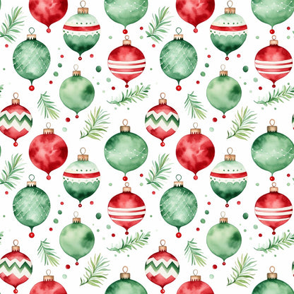 Red and Green Watercolor Christmas Fat Quarter Bundle