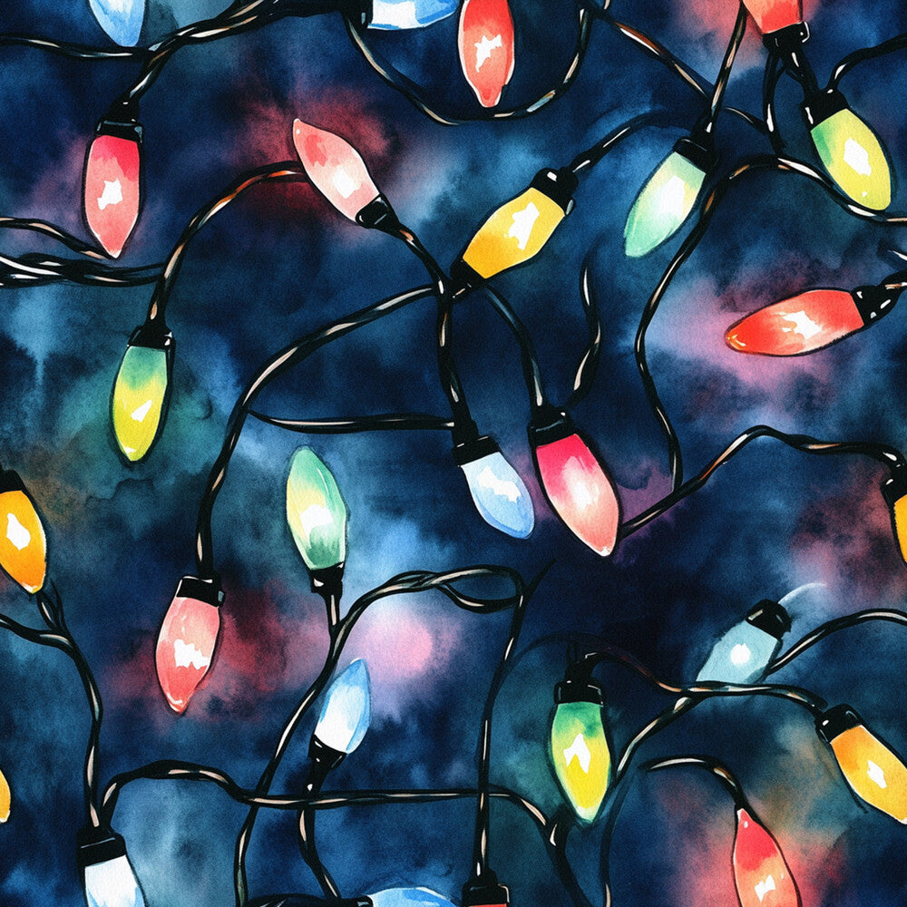 Watercolor Christmas Lights Fat Quarter Bundle