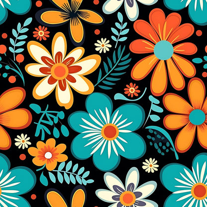 70s Retro Groovy Floral Fat Quarter Bundle