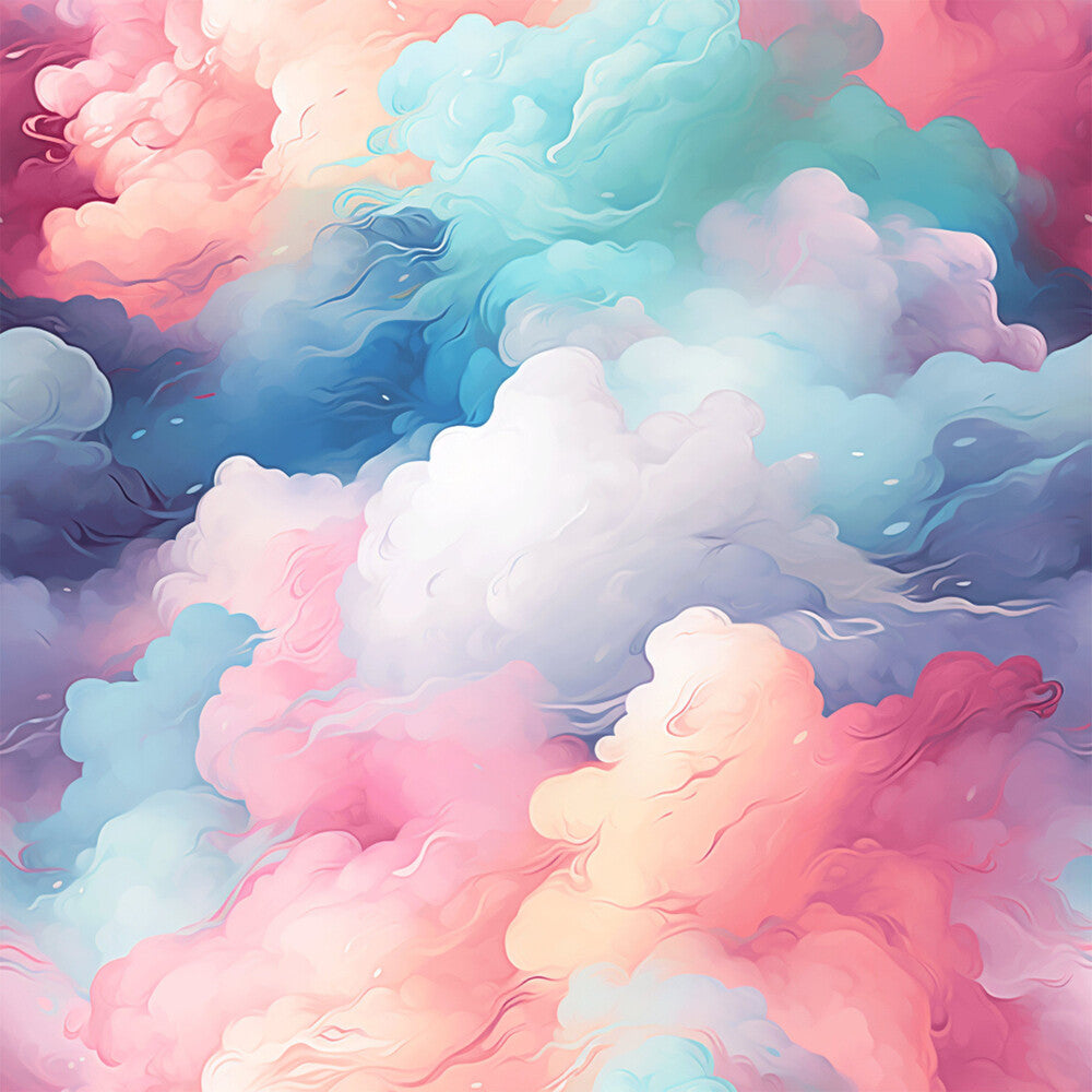 Cotton Candy Swirly Pastel Clouds Fat Quarter Bundle