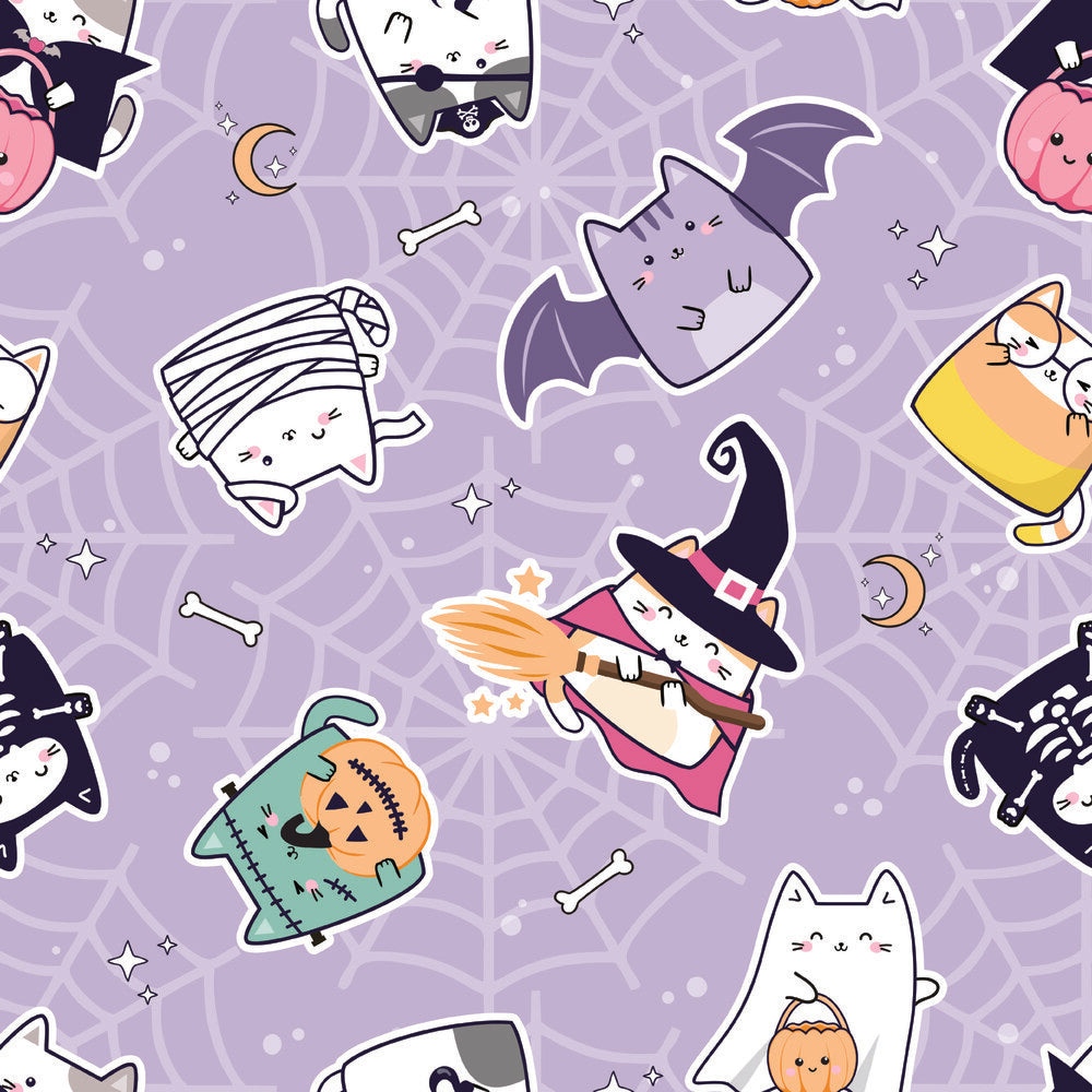 Kawaii Cute Halloween Cats Fat Quarter Bundle