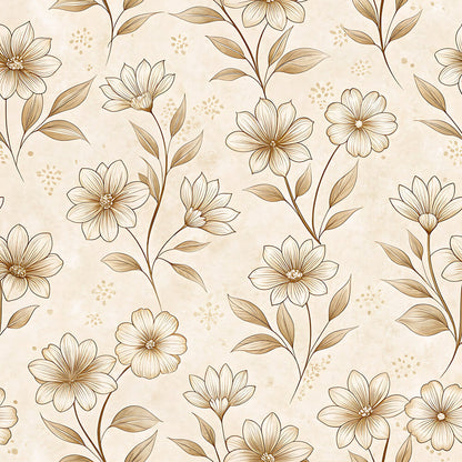 Vintage Beige Sepia Floral Fat Quarter Bundle