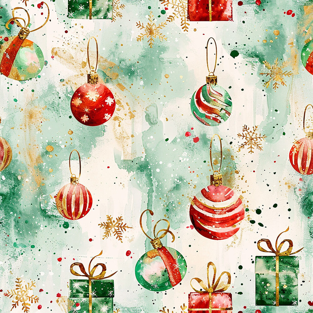 Festive Watercolor Christmas Fat Quarter Bundle