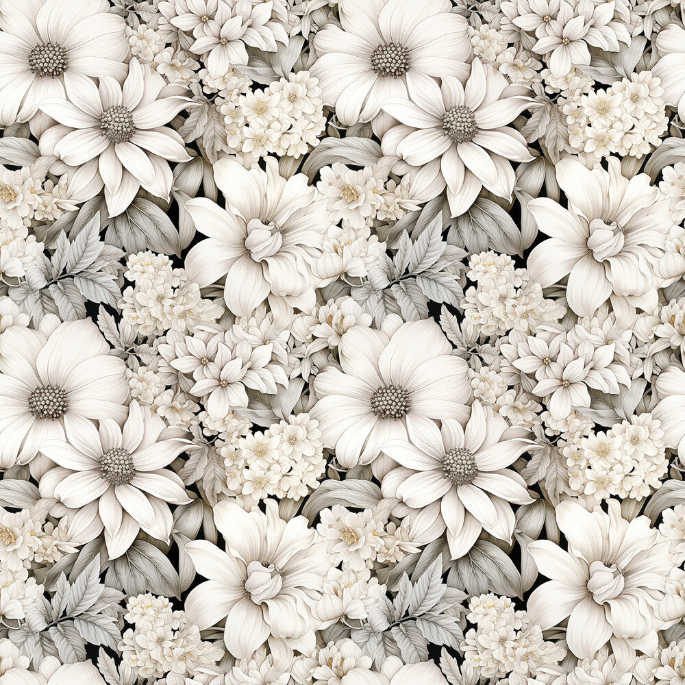 White Flowers Fat Quarter Bundle