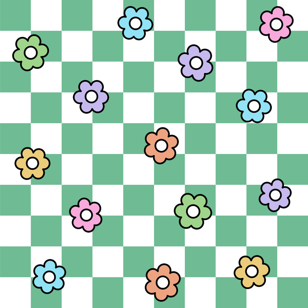 Spring Flower Checkered Fat Quarter Bundle