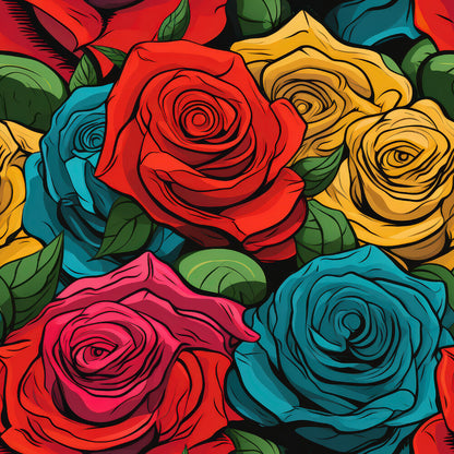 Pop Art Roses Fat Quarter Bundle