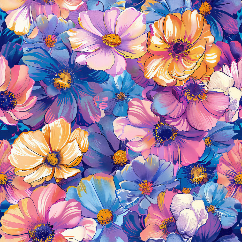 Vibrant Cosmo Flowers Fat Quarter Bundle